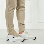 Men's Joggers + Ankle Snap Button // Beige (XL)