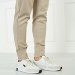 Men's Joggers + Ankle Snap Button // Beige (XL)