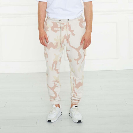 Men's Camo Print Sweatpants // Cream (S)