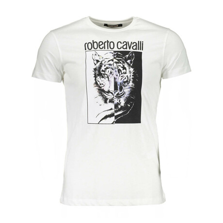 Men's T-shirt // Tiger Face // White (S)