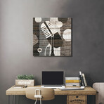 Rock N Roll Mic Neutral by Michael Mullan (26"H x 26"W x 1.5"D)