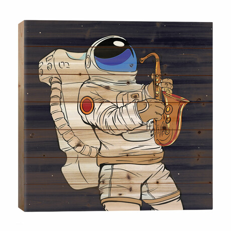 Astronaut Playing the saxophone. by Art Mirano (26"H x 26"W x 1.5"D)