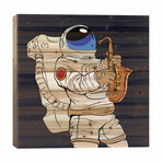 Astronaut Playing the saxophone. by Art Mirano (26"H x 26"W x 1.5"D)