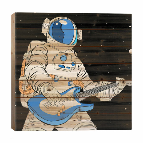 Astronaut guitarist by Art Mirano (26"H x 26"W x 1.5"D)