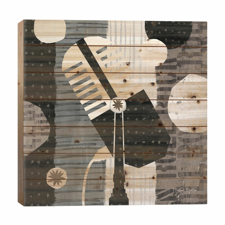 Rock N Roll Mic Neutral by Michael Mullan (26"H x 26"W x 1.5"D)