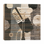 Rock N Roll Mic Neutral by Michael Mullan (26"H x 26"W x 1.5"D)