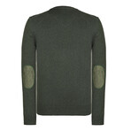 Solid V-Neck Pullover // Green (M)