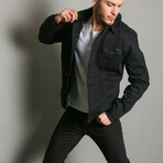 Fur Denim Jacket // Black (S)