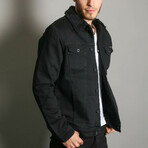 Fur Denim Jacket // Black (S)