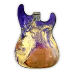 Royal Purple and Gold Fender Stratocaster Guitar Table