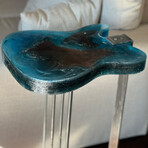 Blue and Silver Swirl Fender Telecaster Guitar Table