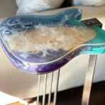 Transparent Blue, Teal, Purple Fender Telecaster Guitar Table