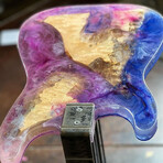 Transparent Purple, Blue, and Pink Fender Stratocaster Guitar Table