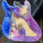 Transparent Purple, Blue, and Pink Fender Stratocaster Guitar Table