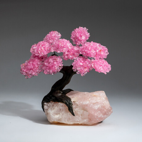 The Eternal Love Tree // Custom Genuine Rose Quartz Clustered Gemstone Tree on Rose Quartz Matrix v.2