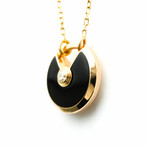 Cartier // 18k Rose Gold Amulette de Cartier Diamond + Onyx Necklace // 23.6" // Pre-Owned