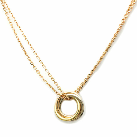Cartier // 18k Rose Gold + 18k White Gold + 18k Yellow Gold Trinity Necklace // 16" // Pre-Owned