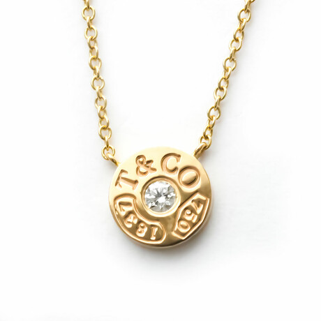 Tiffany & Co. // 18k Rose Gold Circle Diamond Pendant Necklace // 16.1" // Pre-Owned