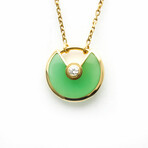 Cartier // 18k Yellow Gold Amulette de Cartier Diamond + Chrysoprase Necklace // 17" // Pre-Owned