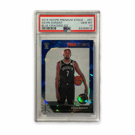 Kevin Durant // 2019 Panini NBA Hoops Premium Stock Blue Cracked Ice // PSA 10 Gem Mint