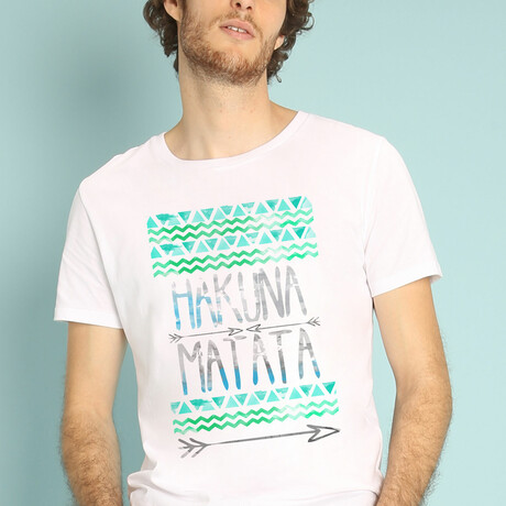 Hakuna Matata Green T-Shirt // White (Small)