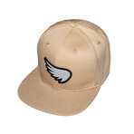 Embroidered Wing Patch Snapback // Sand