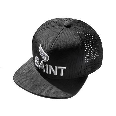 3D Logo Mesh Snapback // Black