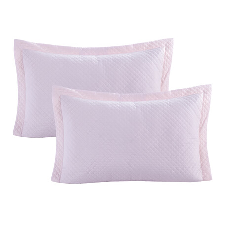 Quilted Sham // Set of 2 // Pink (Queen)