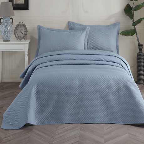 Quilted Sham // Set of 2 // Blue (King)