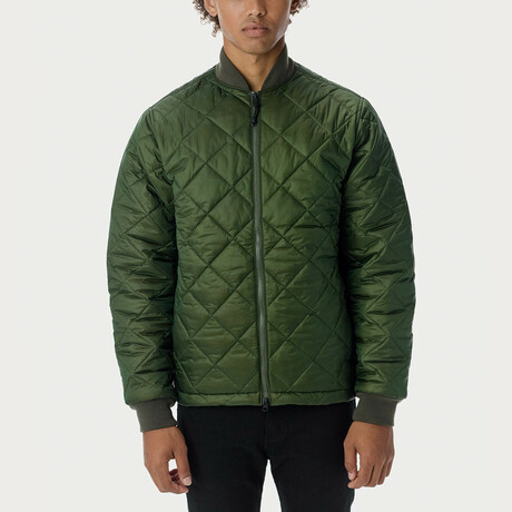 Light Quilted Bomber // Olive (XS)