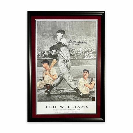 Ted Williams // Boston Red Sox // Signed Lithograph + Inscription + Framed // Limited Edition #484/521