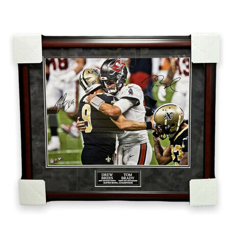Tom Brady & Drew Brees // Tampa Bay Buccaneers // Signed Photograph + Framed