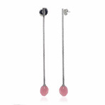 John Hardy // Classic Chain Sterling Silver + Rhodochrosite Earrings // Store Display