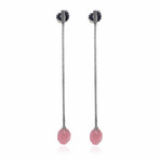 John Hardy // Classic Chain Sterling Silver + Rhodochrosite Earrings // Store Display