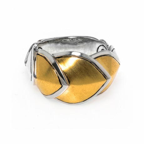 John Hardy // Legends Naga Sterling Silver + 18k Yellow Gold Ring // Ring Size: 6 // Store Display