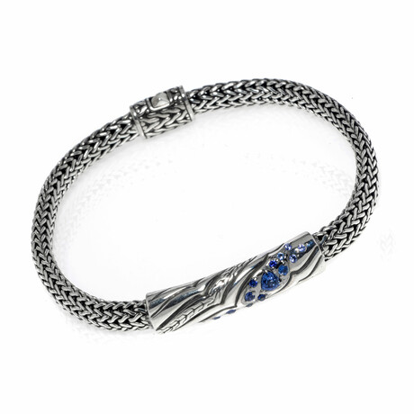 John Hardy // Lahar Sterling Silver + Blue Sapphire Bracelet // 7" // Store Display