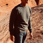 Cashmere-Wool Blend Crew Neck Sweater // Gray (Small)