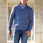 Lambswool Quarter-Zip Pullover Sweater // Light Blue (Small)