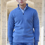 Lambswool Quarter-Zip Pullover Sweater // Light Blue (Small)