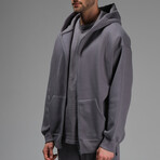 Oscar Oversize Zip Hoodie // Dark Gray (S)