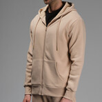 Joseph Zip Hoodie // Light Brown (S)