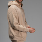 Peter Oversize Zip Hoodie // Light Brown (S)