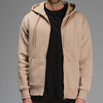 Joseph Zip Hoodie // Light Brown (S)