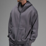 Oscar Oversize Zip Hoodie // Dark Gray (S)