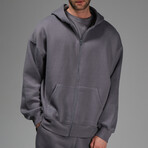 Oscar Oversize Zip Hoodie // Dark Gray (L)