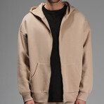 Peter Oversize Zip Hoodie // Light Brown (XL)