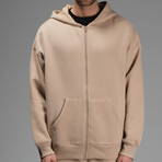 Peter Oversize Zip Hoodie // Light Brown (XL)