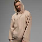 Tobias Oversize Hoodie // Light Brown (S)