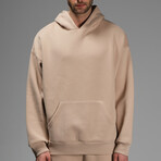 Tobias Oversize Hoodie // Light Brown (S)