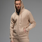 Joseph Zip Hoodie // Light Brown (S)